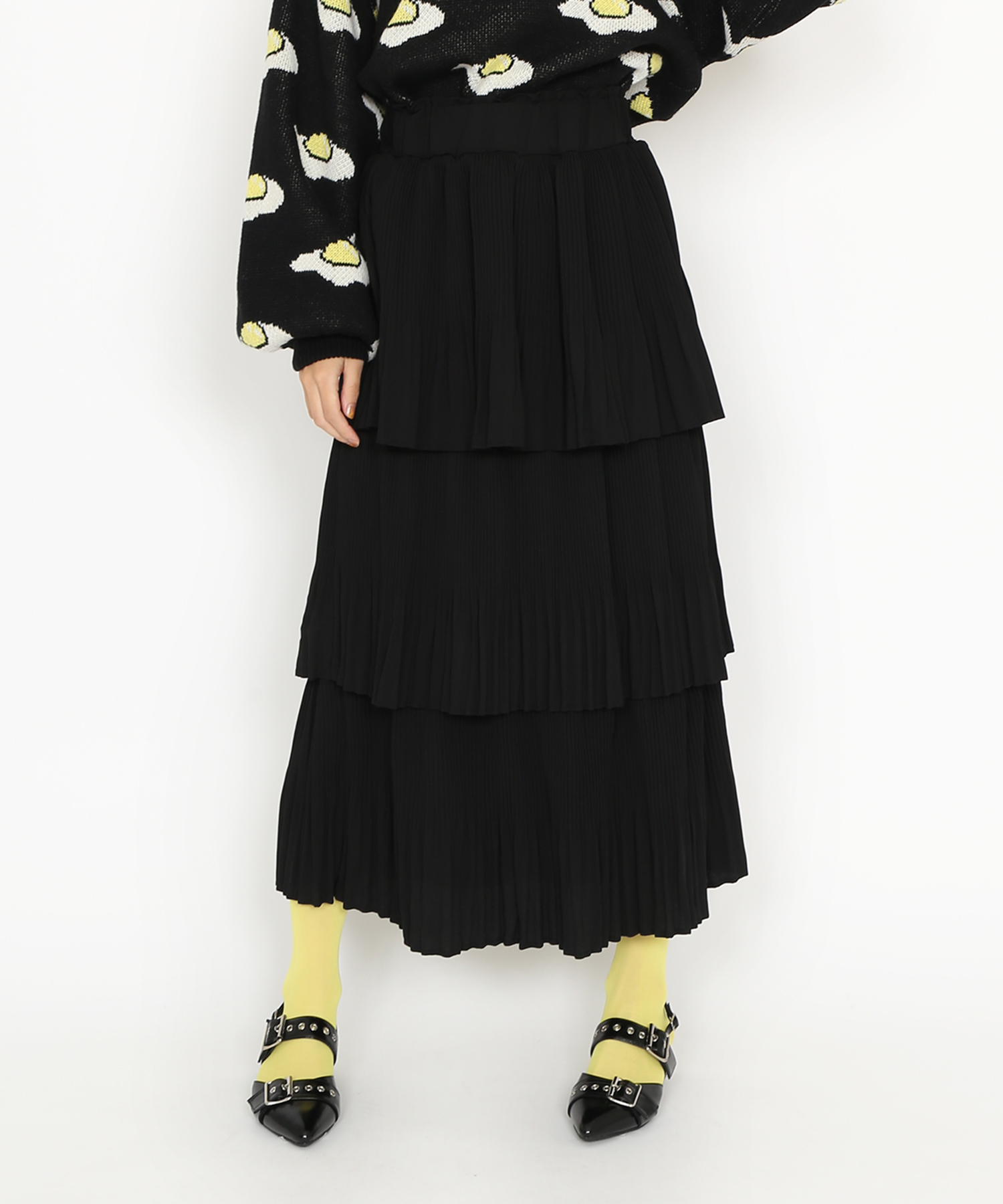 プリーツティアードロングスカート[商品：PN23AW-011] - PUNYUS Online