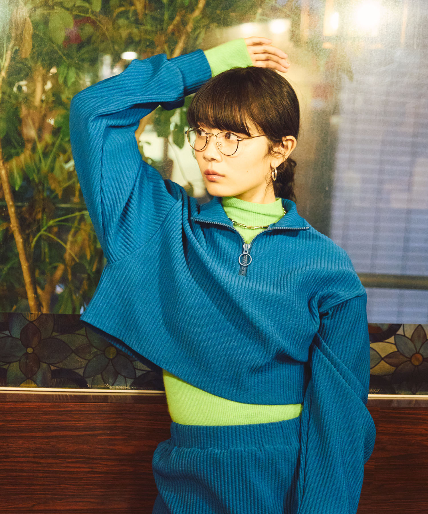 ハーフZIPクロップドトップ[商品：PN23AW-024-1] - PUNYUS Online