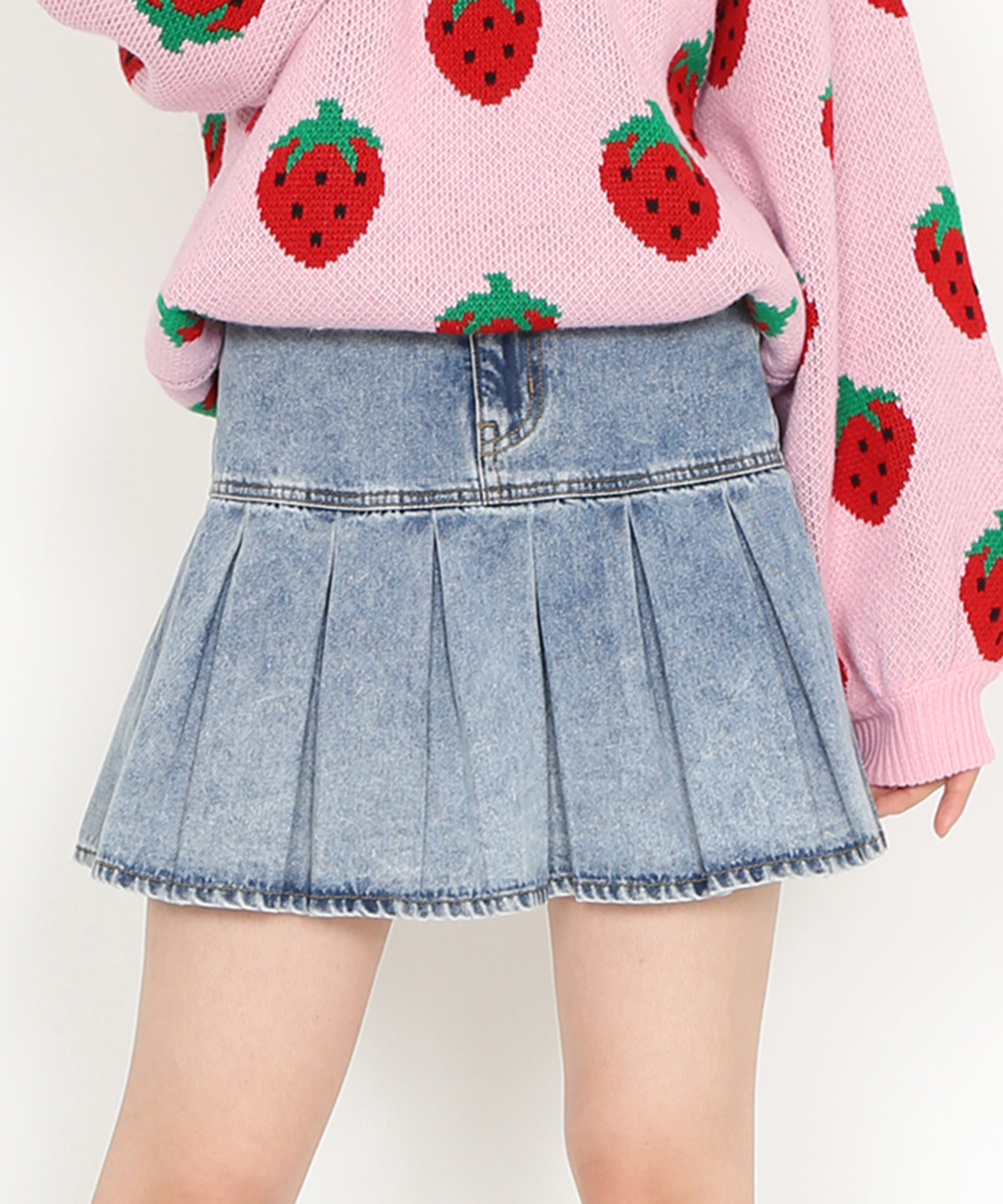 最終のお値引きです！プリーツプリーズ　ミニスカート プリーツヘムデニムミニスカート[商品：PN24SS-038] - PUNYUS Online