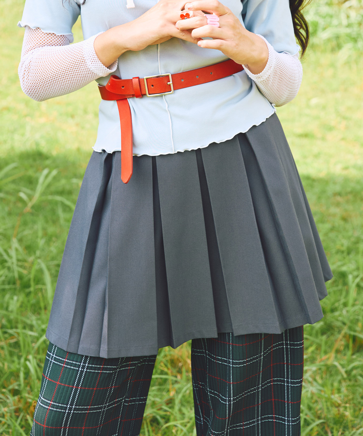 ボックスプリーツミニスカート[商品：PN24SS-042] - PUNYUS