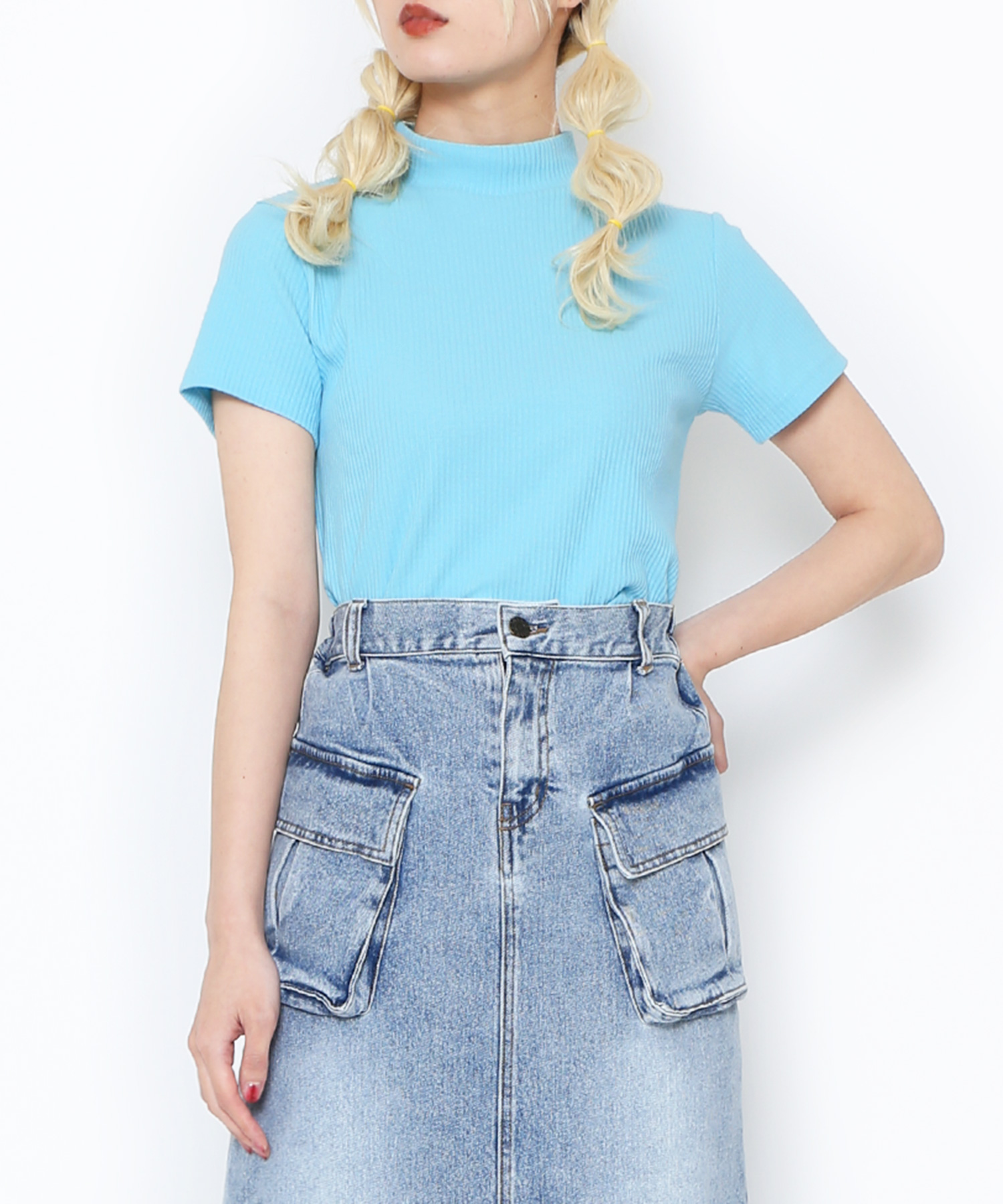 トップス r i n パステルハイネックリブTシャツ[商品：PN24SS-062] - PUNYUS Online