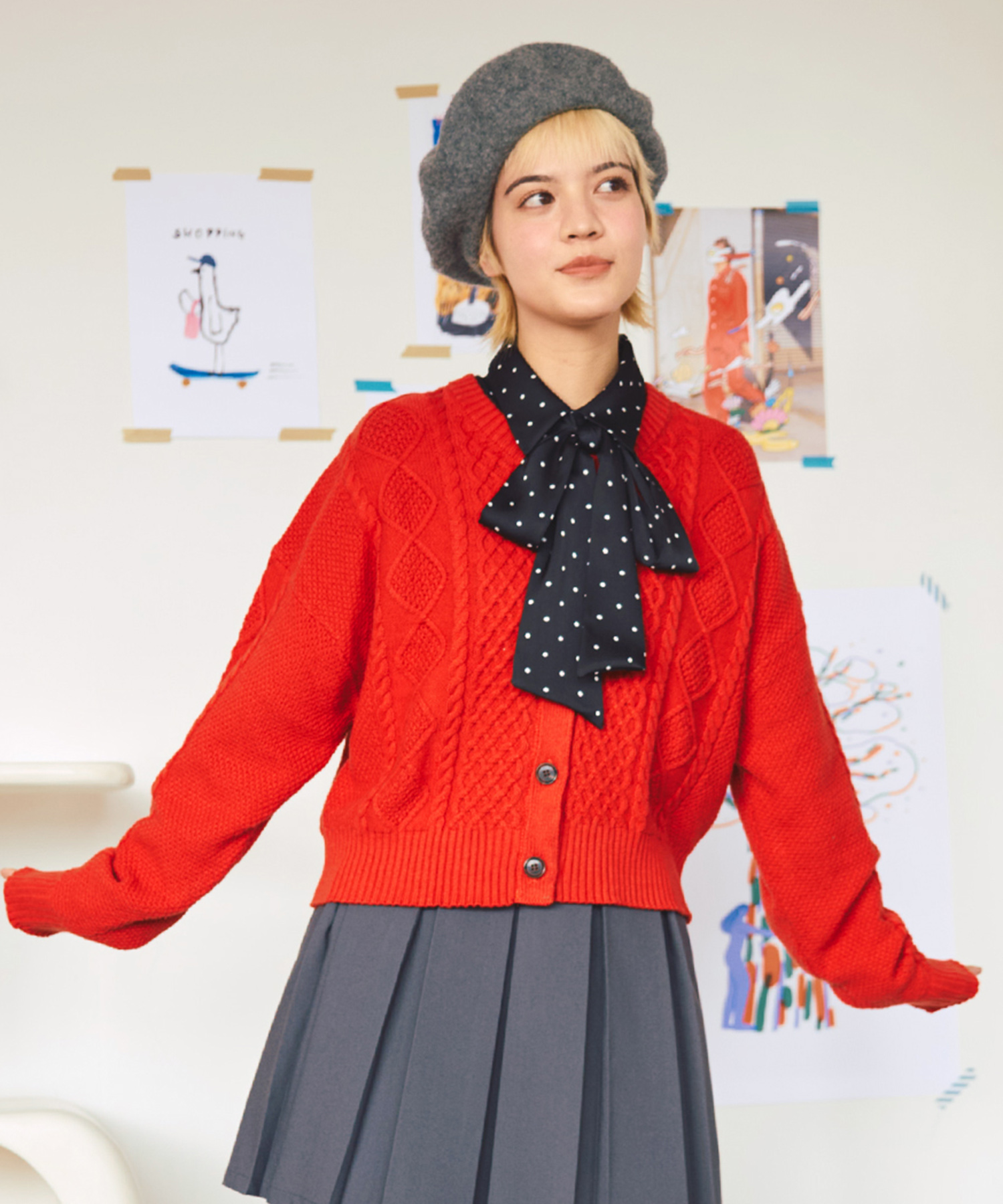 ケーブルニットカーディガン[商品：PN25AW-009] - PUNYUS Online Store