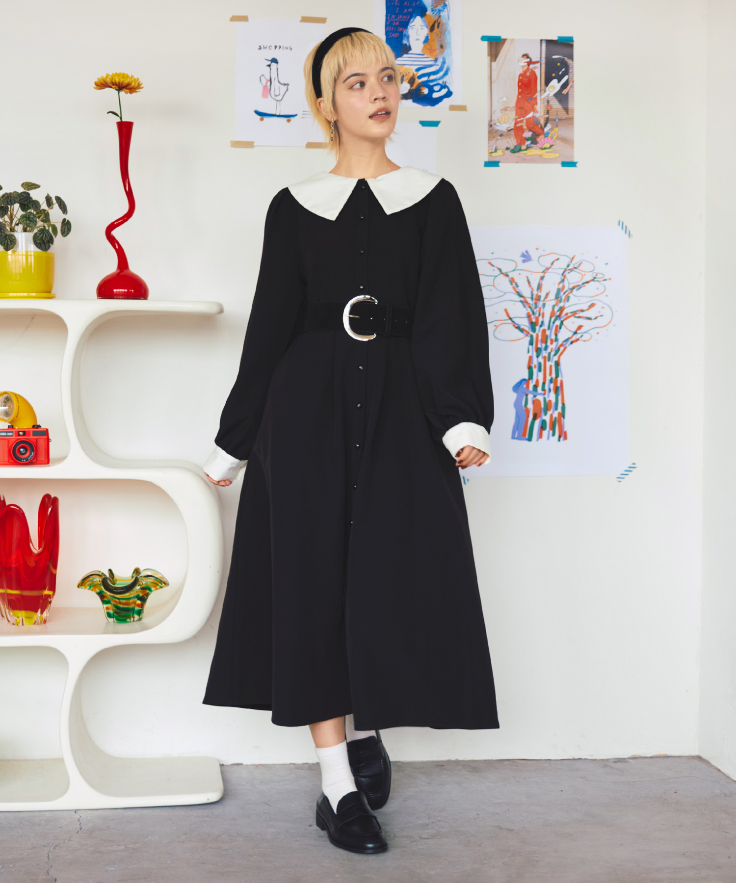 レオナール　カンカン　ワンピース　パフスリーブ　トリム　サイズ2 レオナール カンカン ワンピース パフスリーブ トリム サイズ2 LEONARD