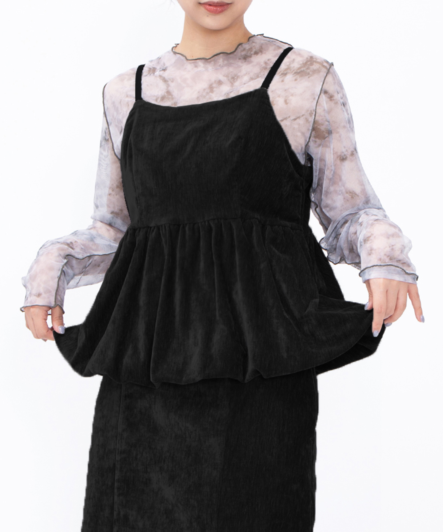 ベロアバルーンキャミチュニック[商品：PN25AW-027] - PUNYUS Online
