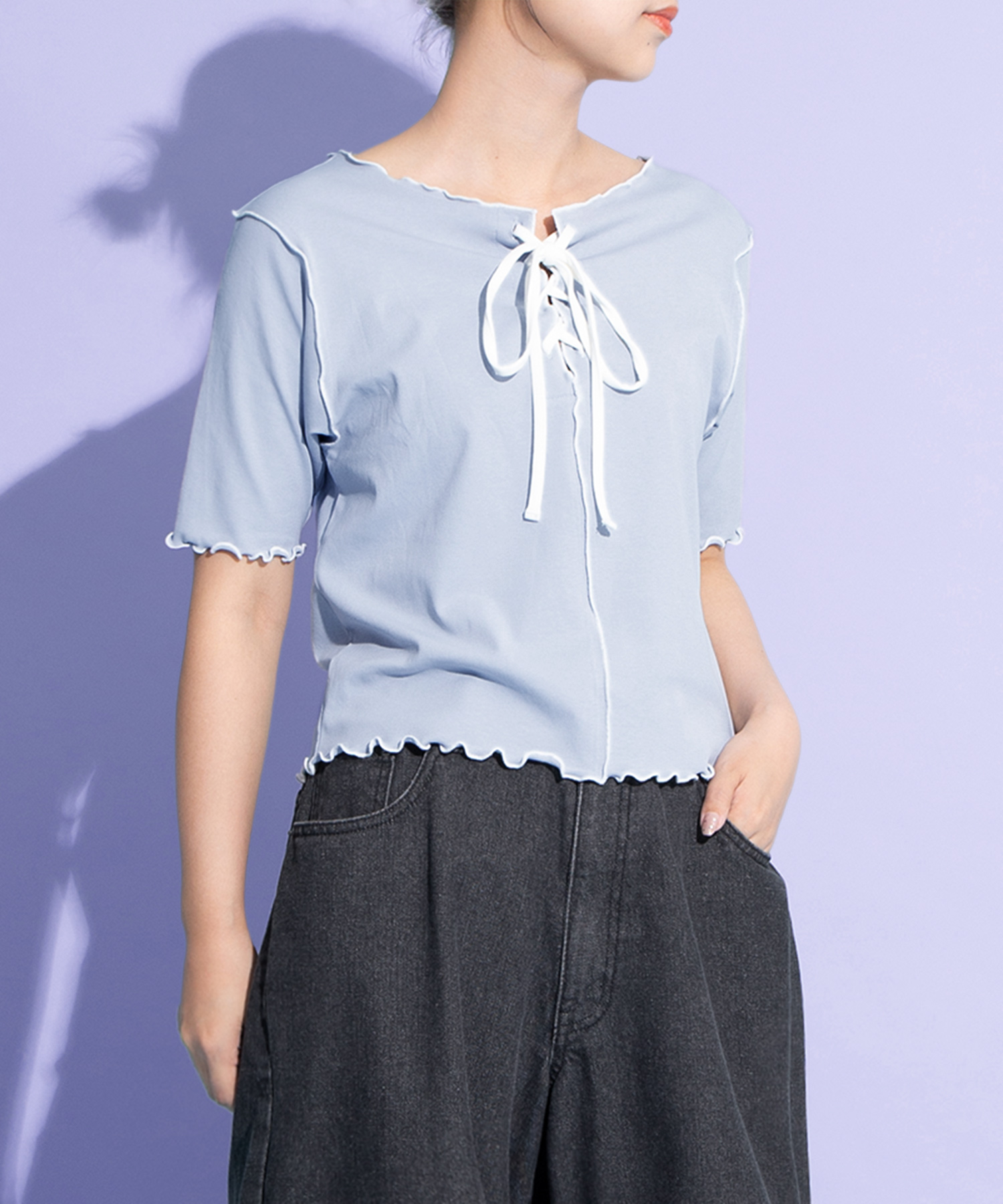 限定値下げ【新品未使用】pois blouse teeピンク　ブラウスティー pois blouse tee ブラウスティー ピンク pois ポワ blouse tee