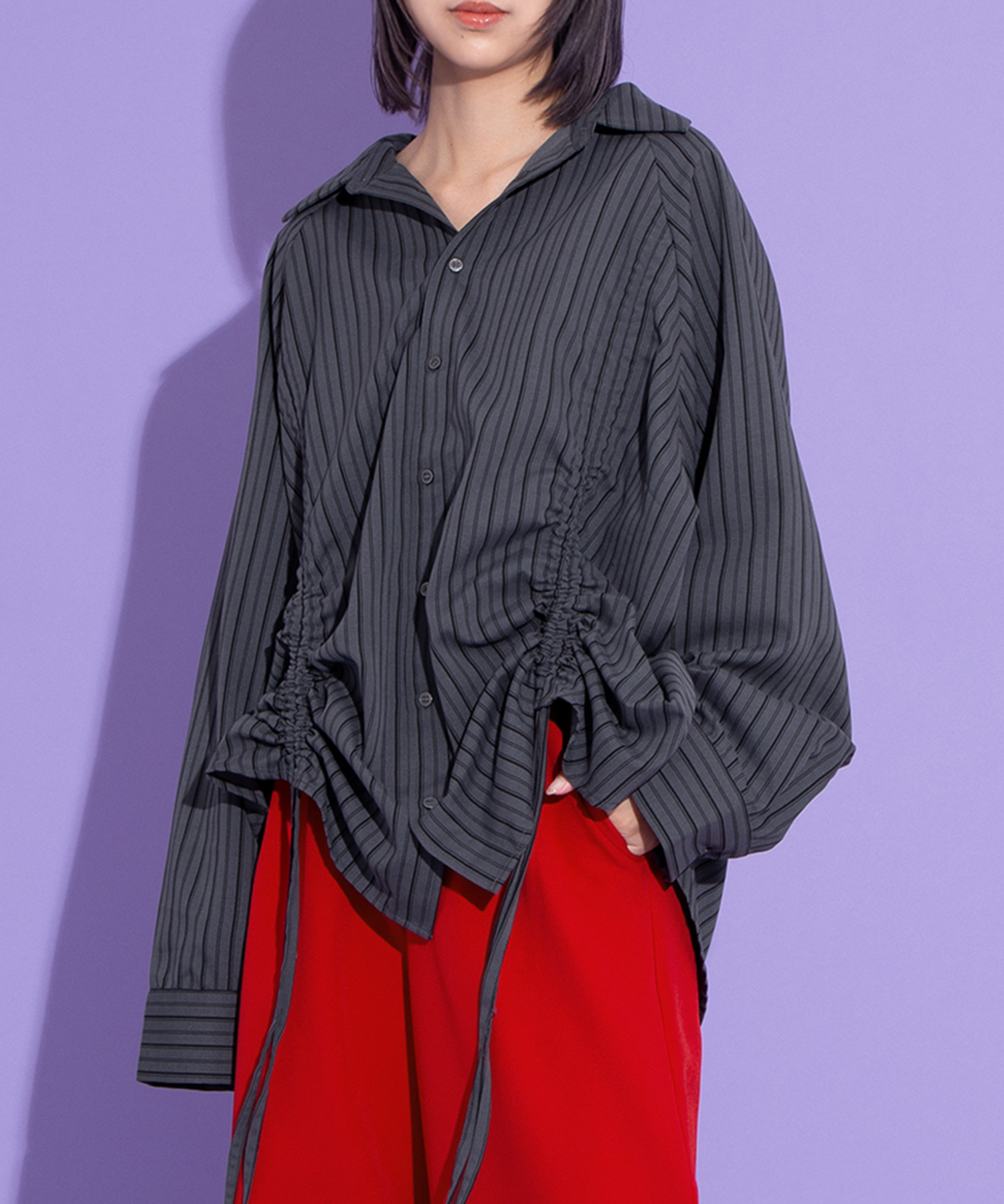 ドロストストライプシャツ[商品：PN25AWR-008] - PUNYUS Online Store