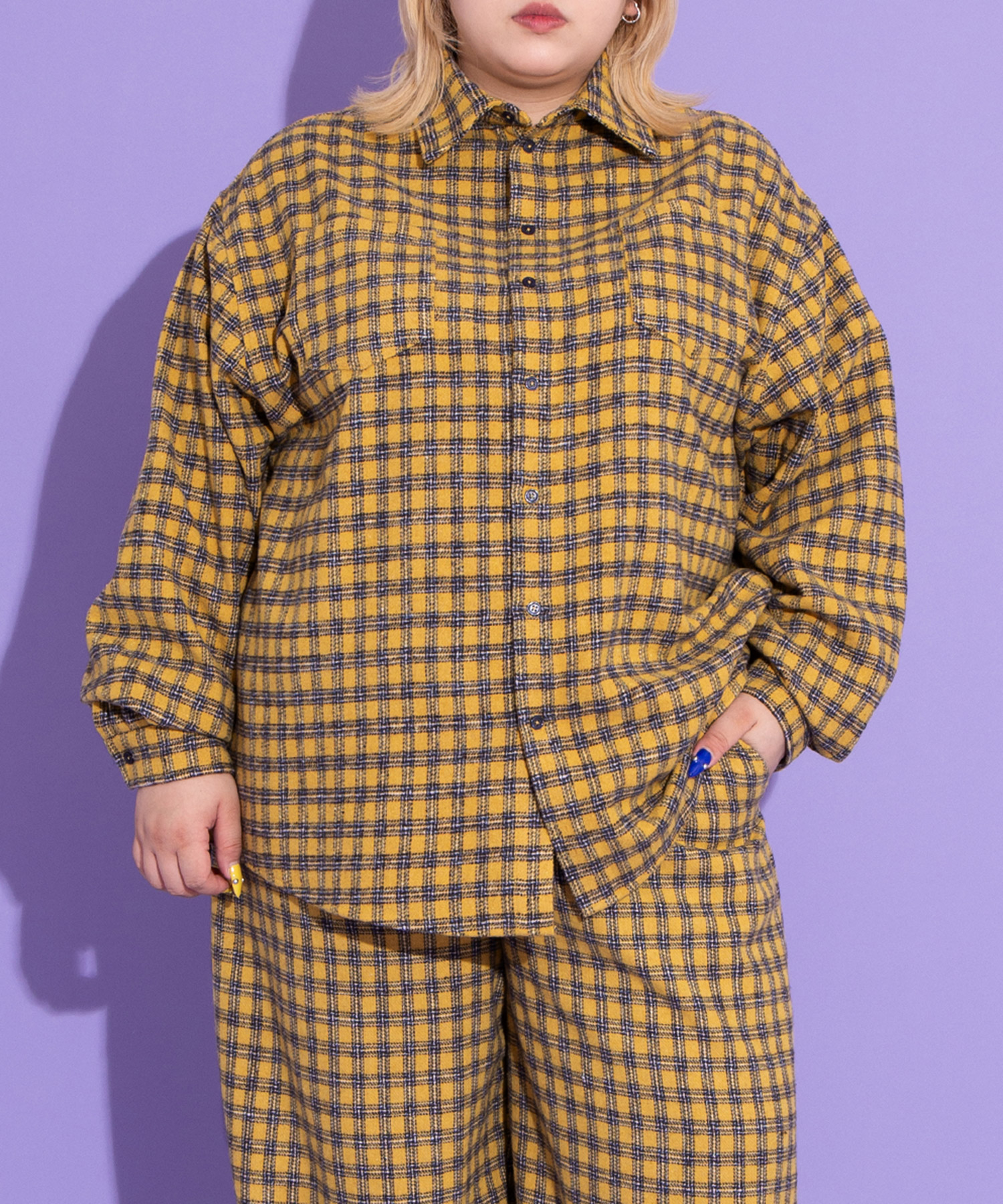 チェックビッグシャツ[商品：PN25AWR-016] - PUNYUS Online Store