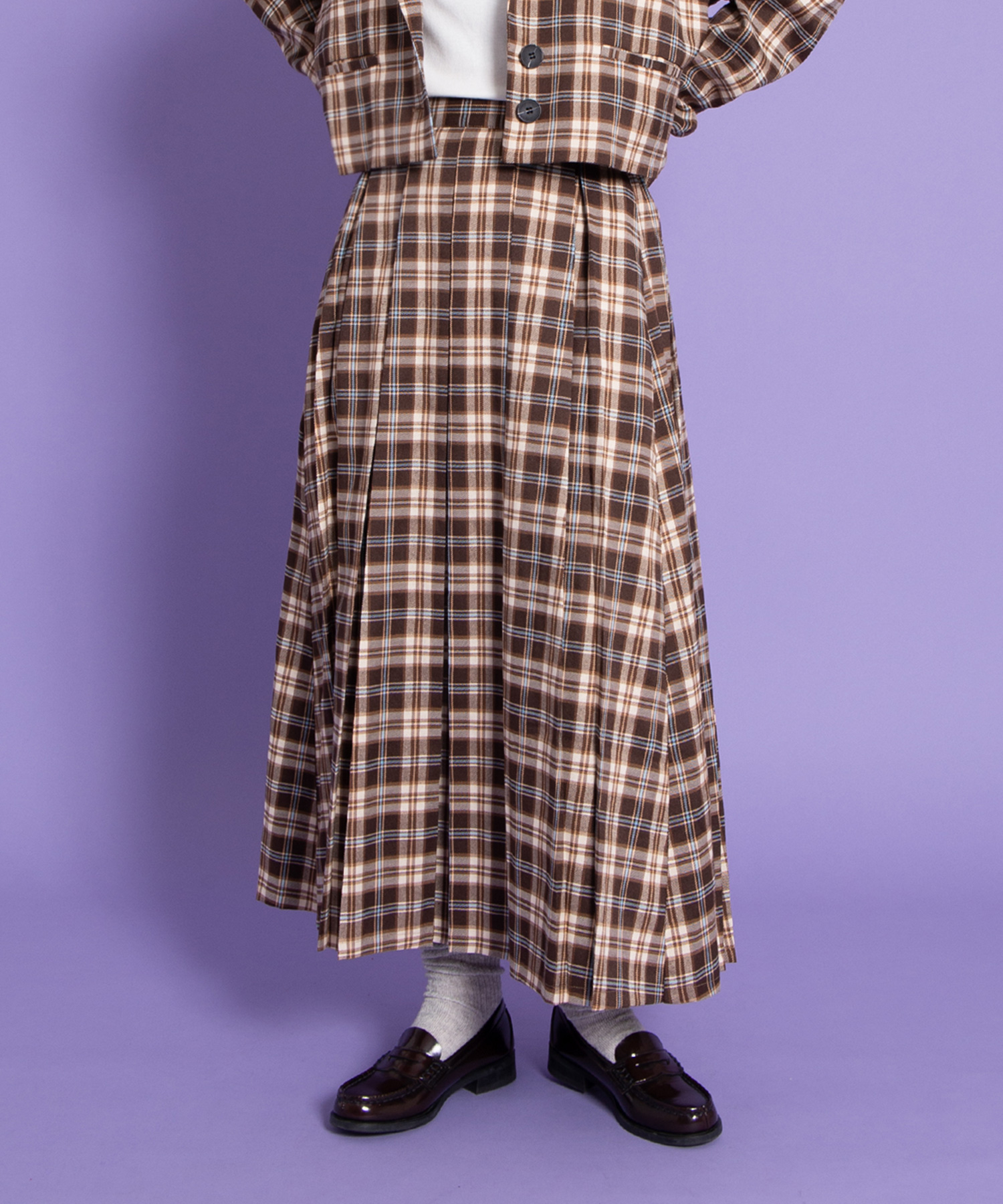 値下げ24AW新品タグ付きSakai 異素材の組み合わせプリーツロングスカート 関税・送料込】sacai プリーツデニムミディスカート (sacai/スカート