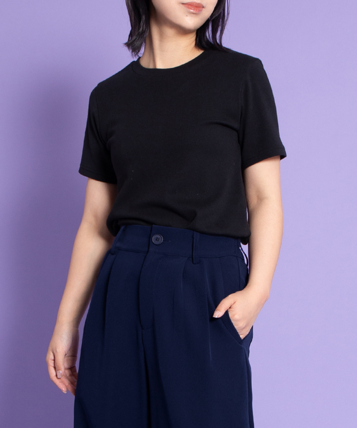 クルーネック無地Tシャツ[商品：PN25AWR-021] - PUNYUS Online Store