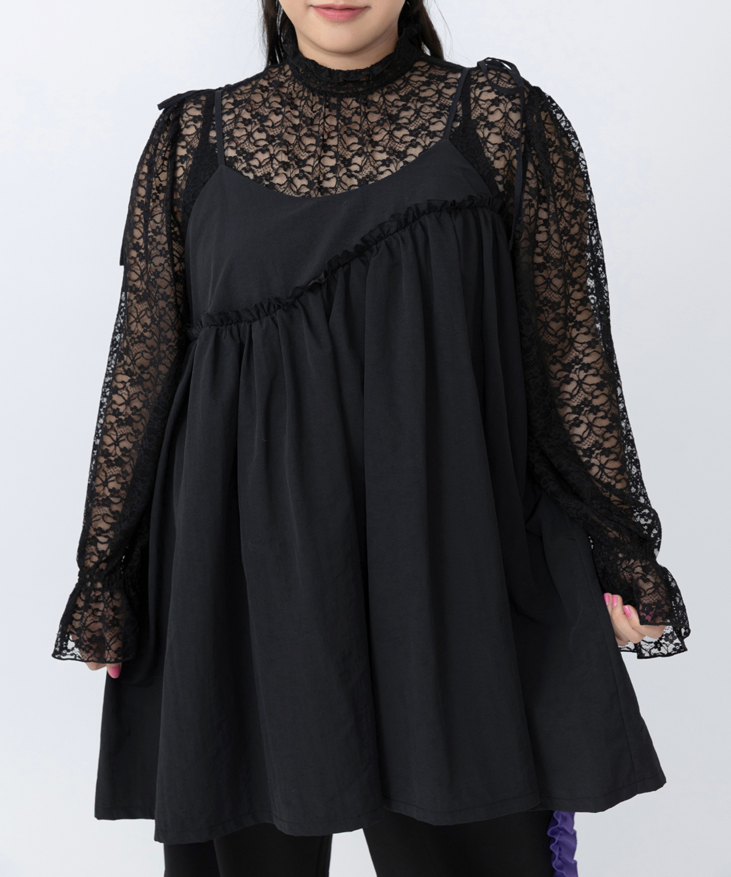 ナイロンリメイクキャミワンピース[商品：PN25AWR-034] - PUNYUS