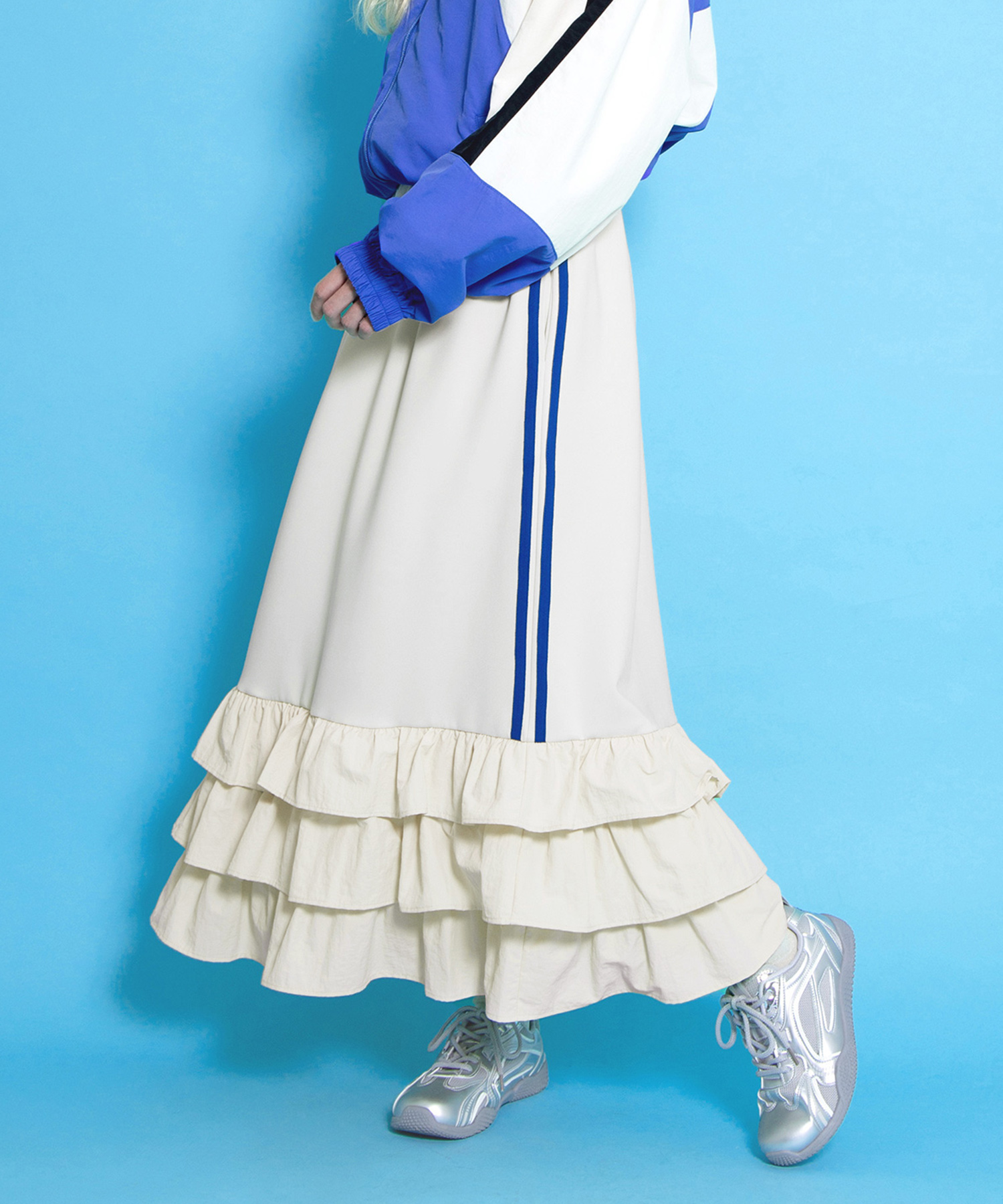 フリルティアードジャージロングスカート[商品：PN25SS-024] - PUNYUS