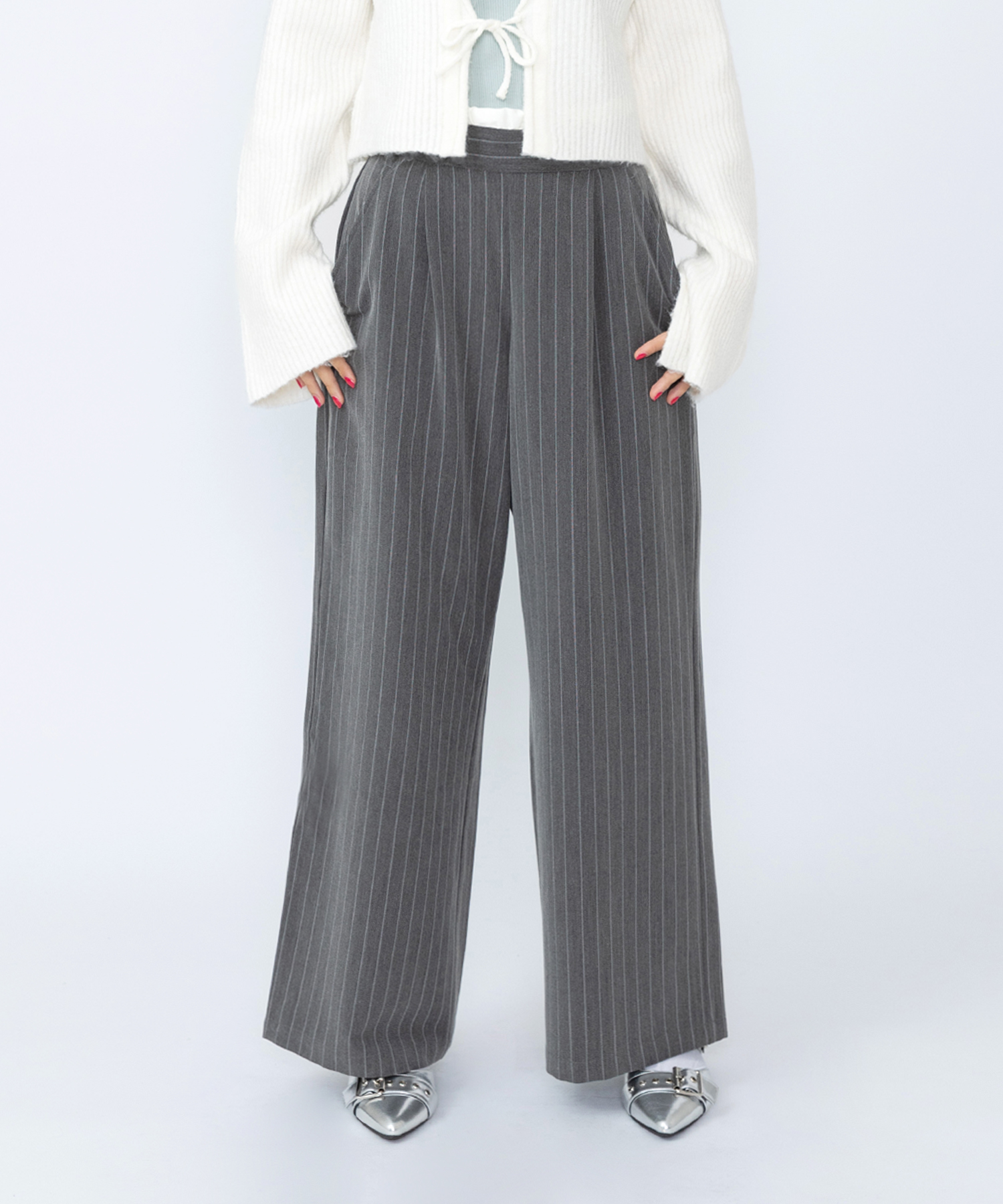 ダブルウエストストライプパンツ[商品：PN25SS-043] - PUNYUS Online