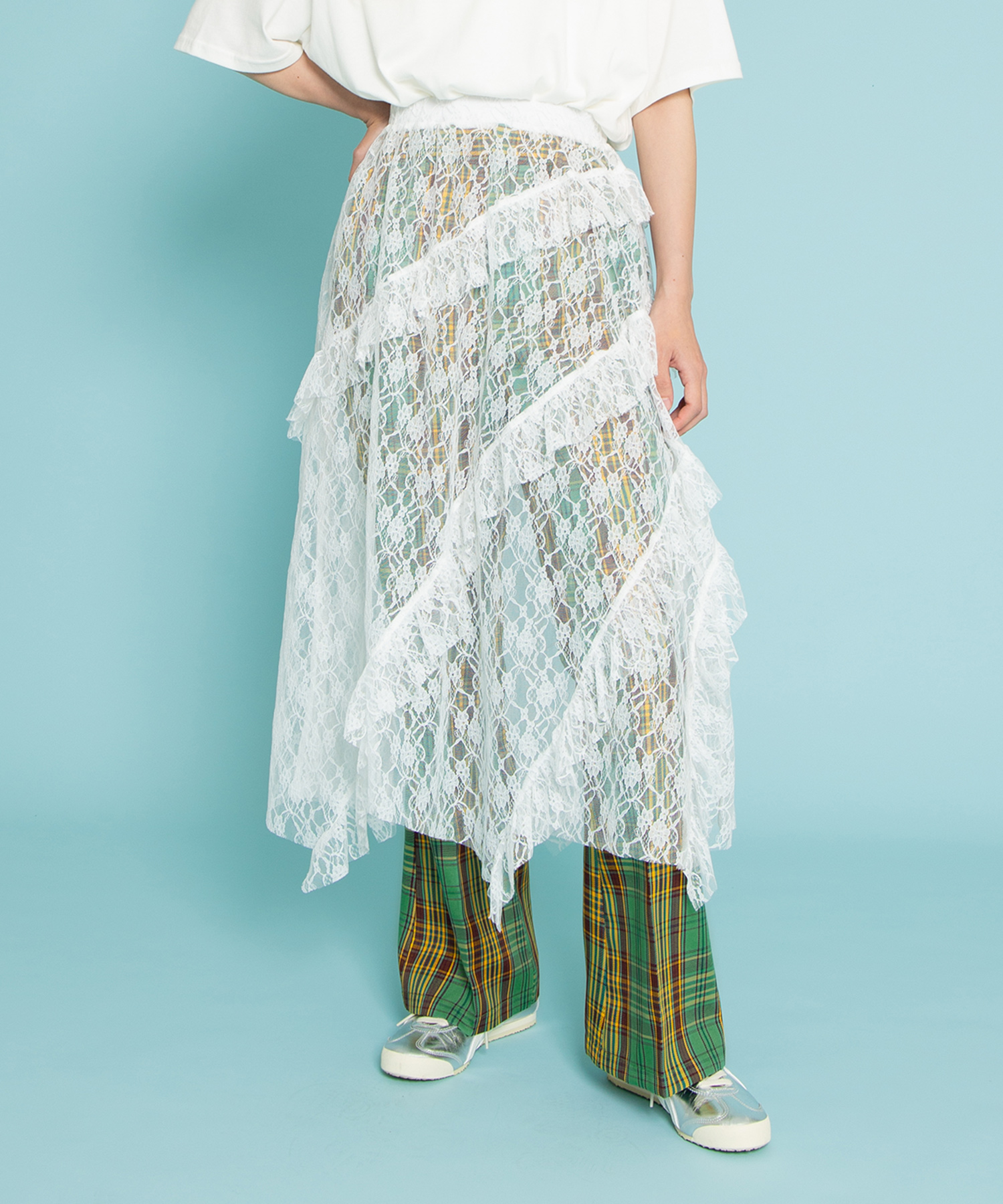 レースレイヤードスカート[商品：PN25SS-064] - PUNYUS Online Store