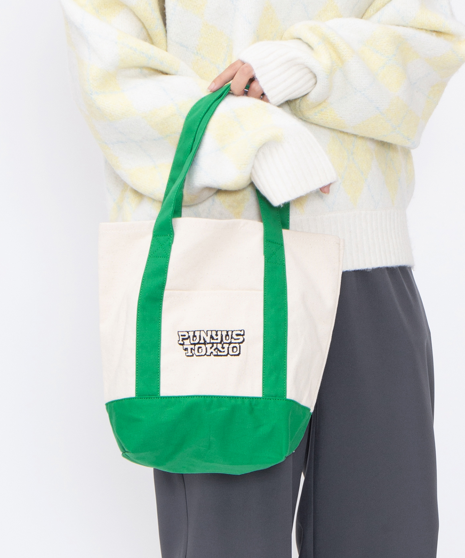 ロゴ刺繍キャンバスミニトートバッグ[商品：PN25T-008] - PUNYUS