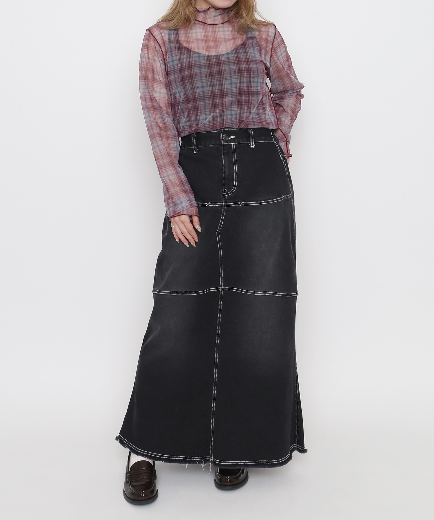 デザインデニムロングスカート[商品：PN26AW-003] - PUNYUS Online