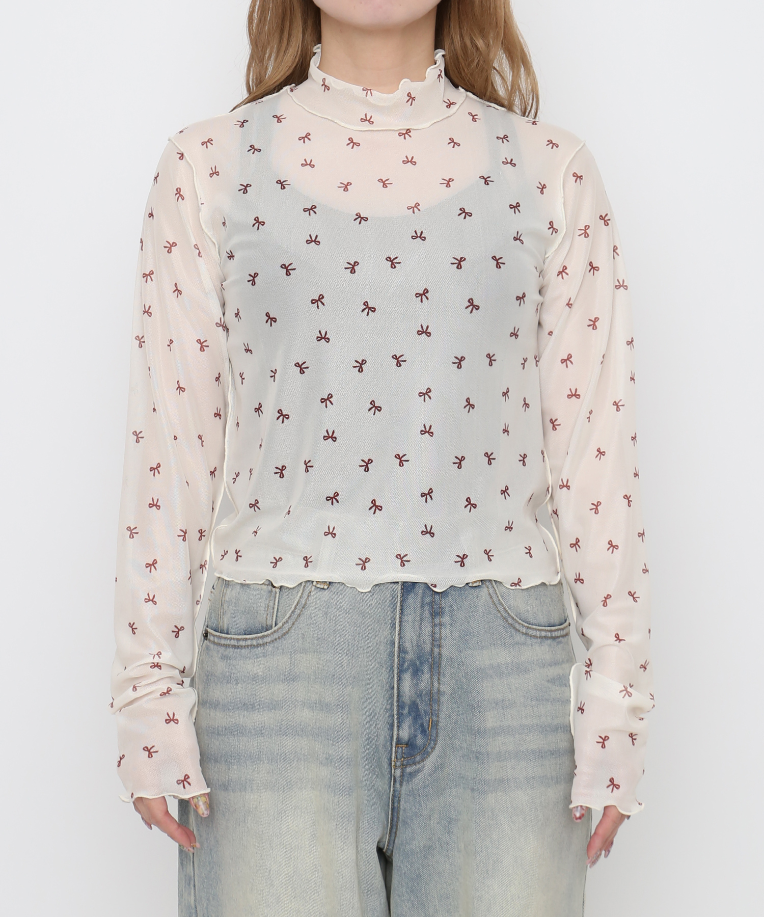 インカネーション　トップス リボンシアーハイネックトップス[商品：PN26AW-014] - PUNYUS Online