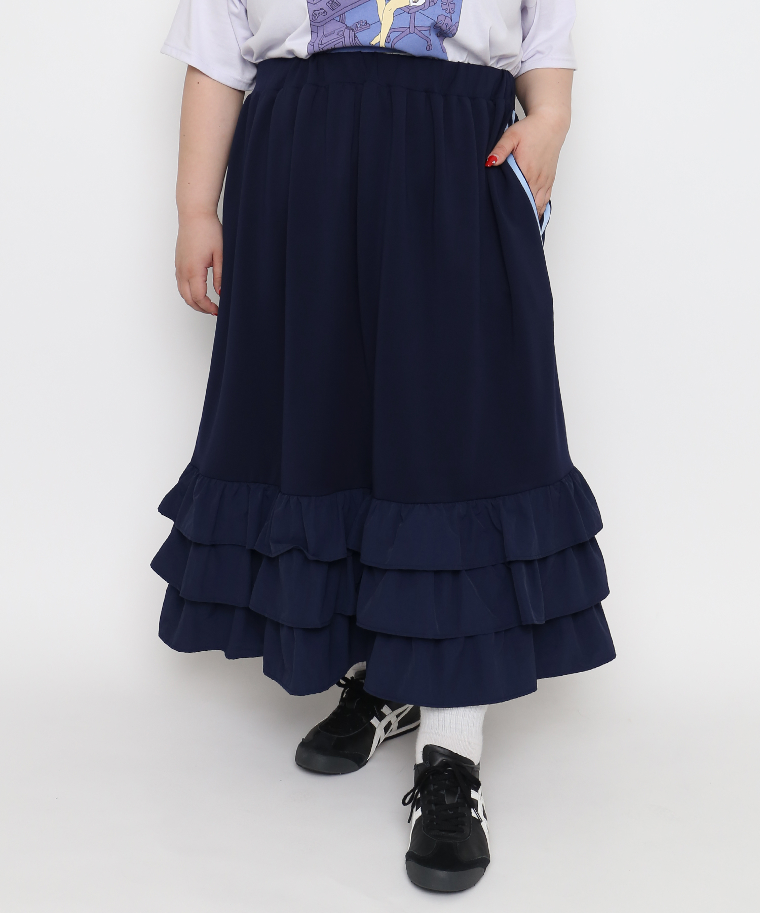 フリルティアードジャージロングスカート[商品：PN26AW-015] - PUNYUS