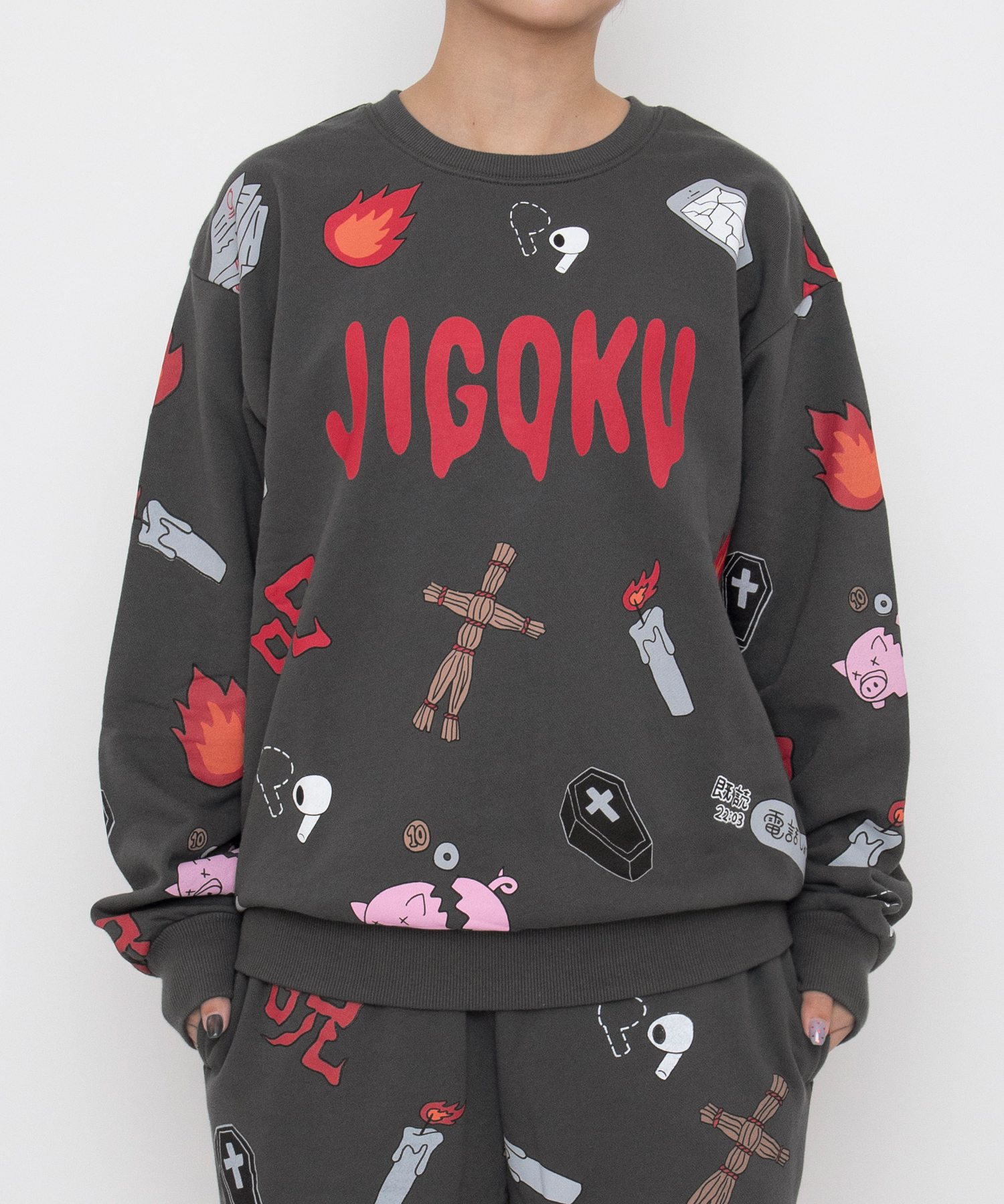 天国と地獄総柄スウェット[商品：PN26AW-106] - PUNYUS Online Store