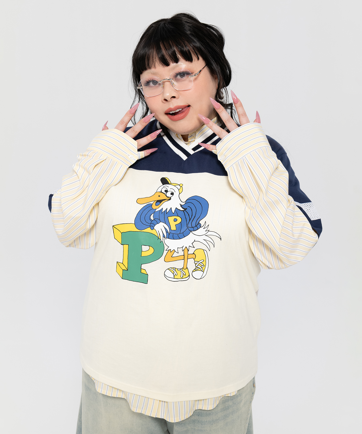 斜めストライプの服 キャンディストライプシャツ[商品：PN26SS-001] - PUNYUS Online Store