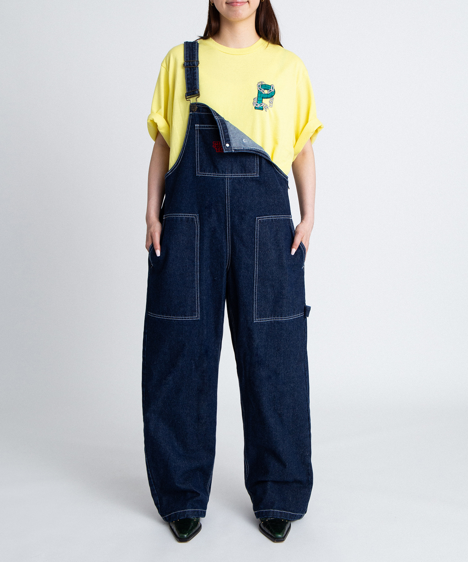 ロゴ刺繍デニムオーバーオール[商品：PN26SS-002] - PUNYUS Online