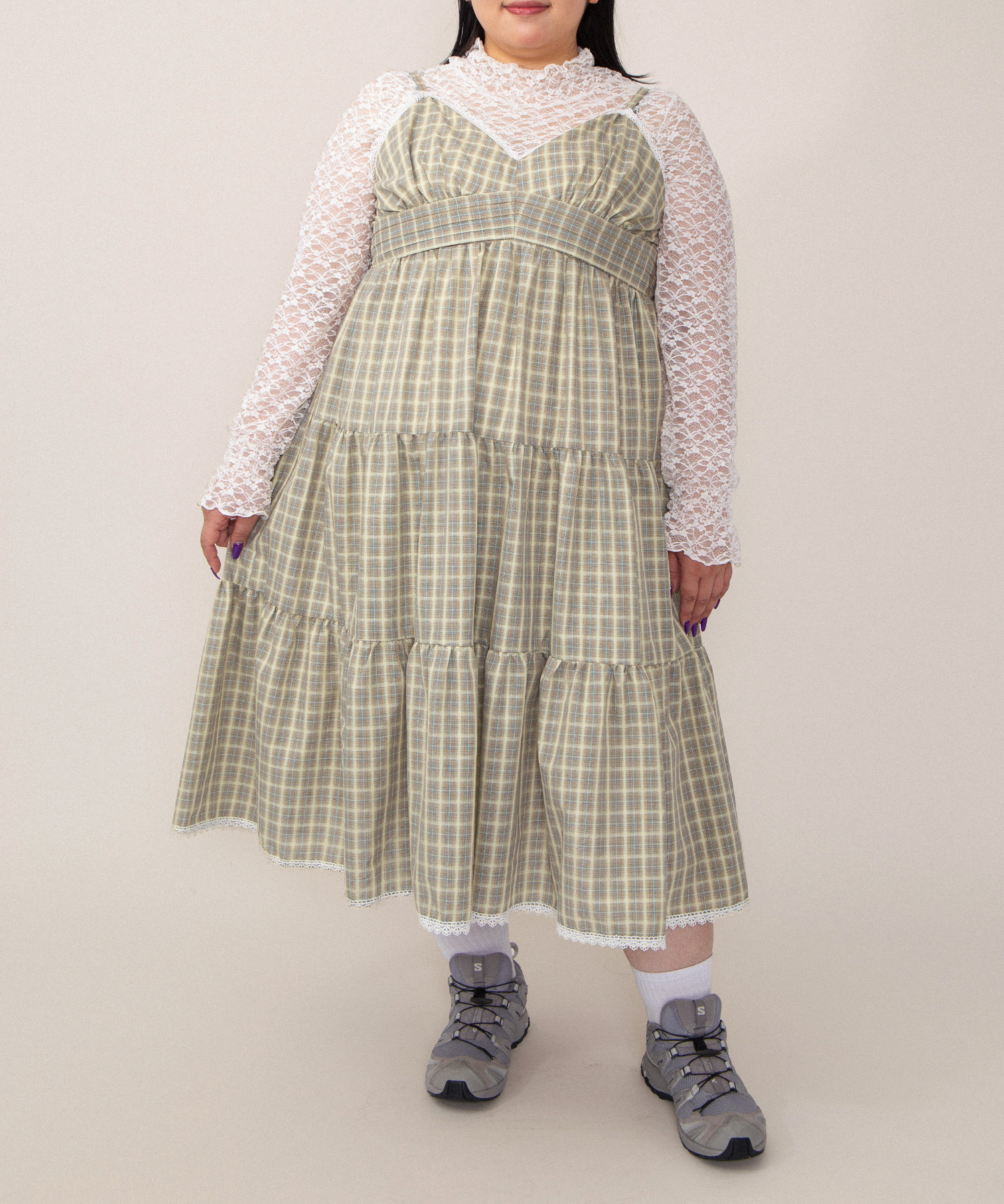 チェック柄キャミワンピース[商品：PN26SS-008] - PUNYUS Online Store