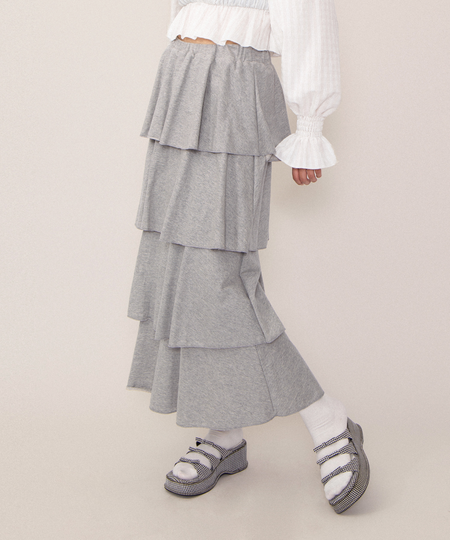ティアードロングスカート[商品：PN26SS-009] - PUNYUS Online Store
