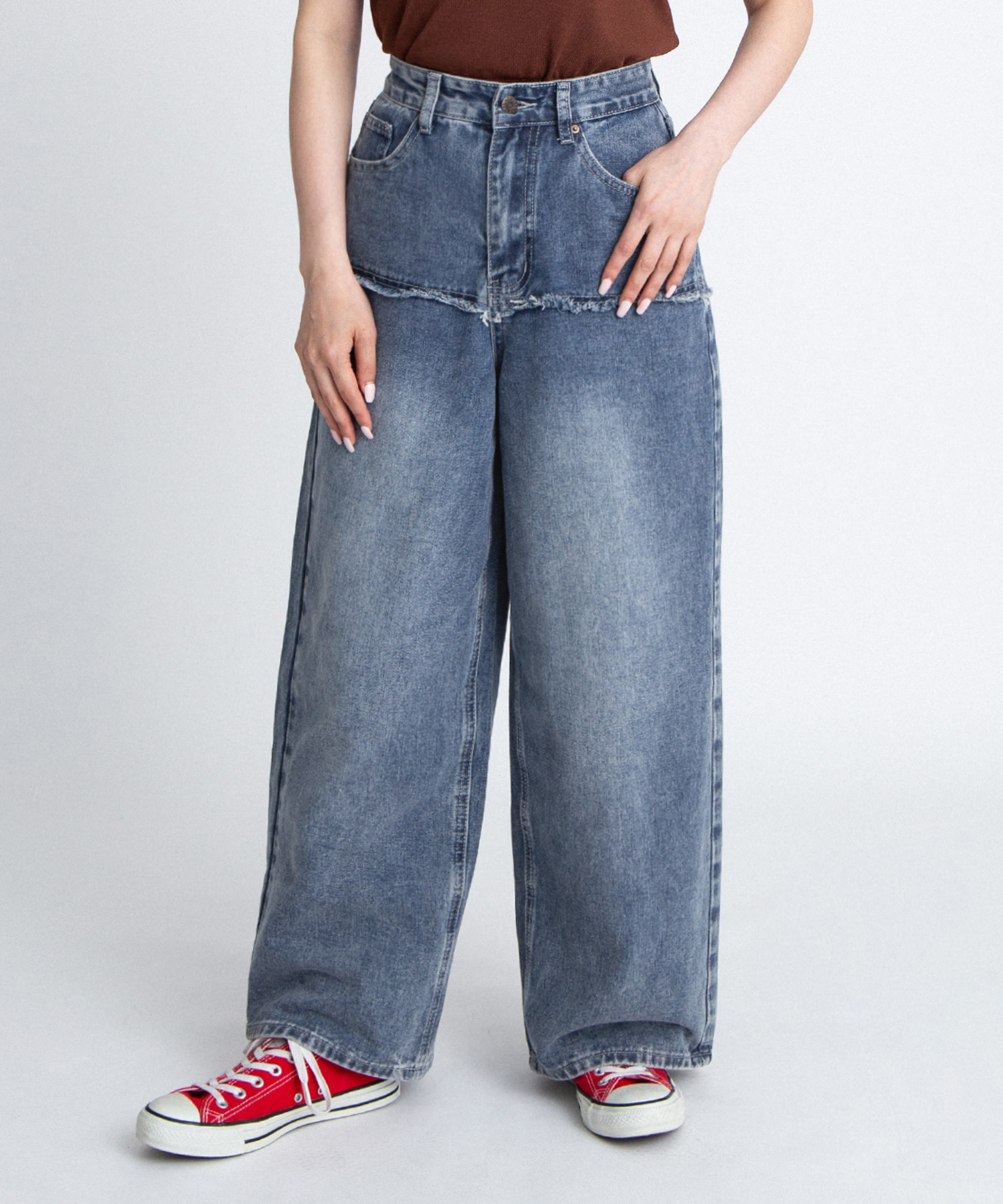 レイヤード風デニムパンツ[商品：PN26SS-014] - PUNYUS Online Store