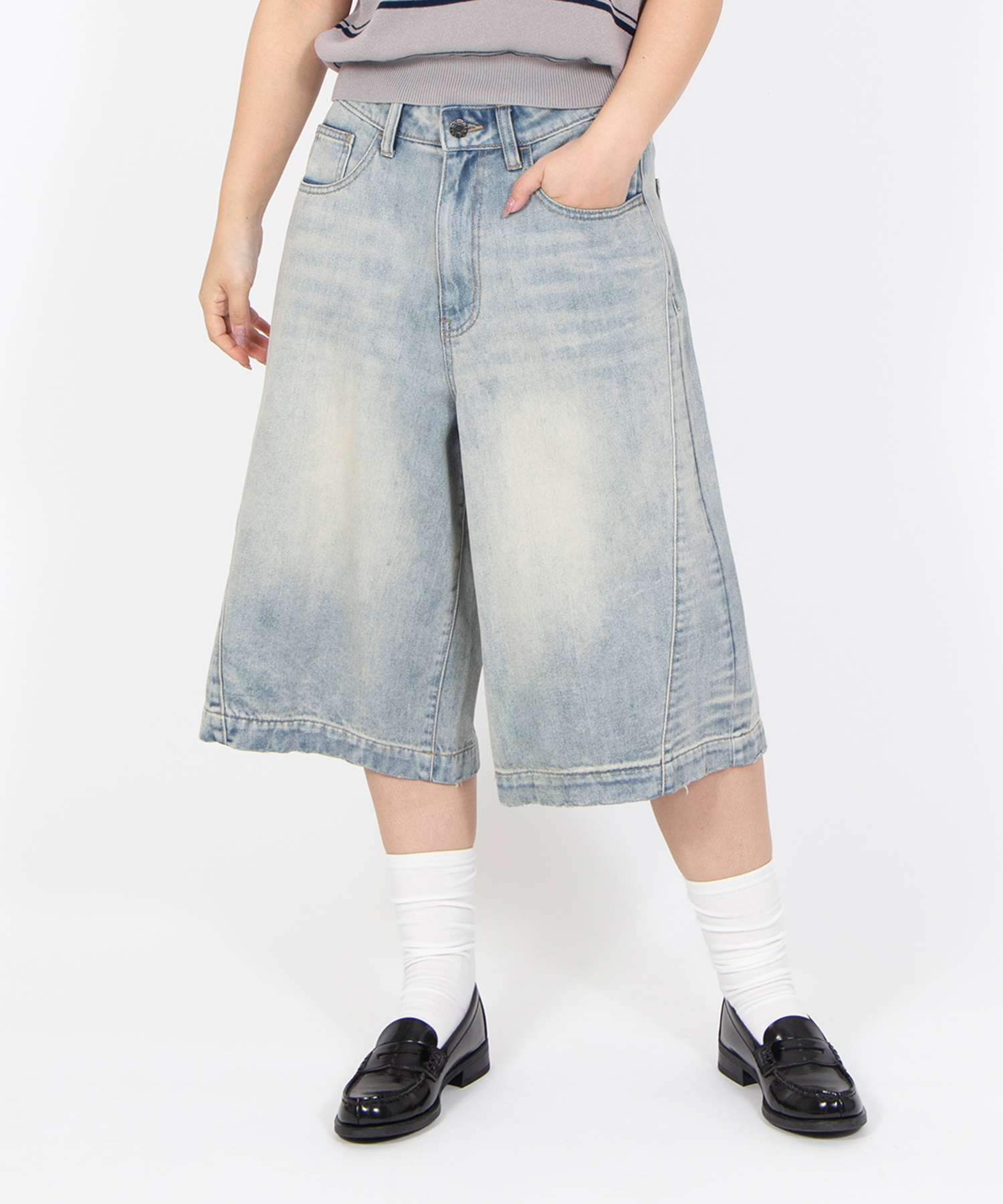 デザインデニムハーフパンツ[商品：PN26SS-017] - PUNYUS Online Store