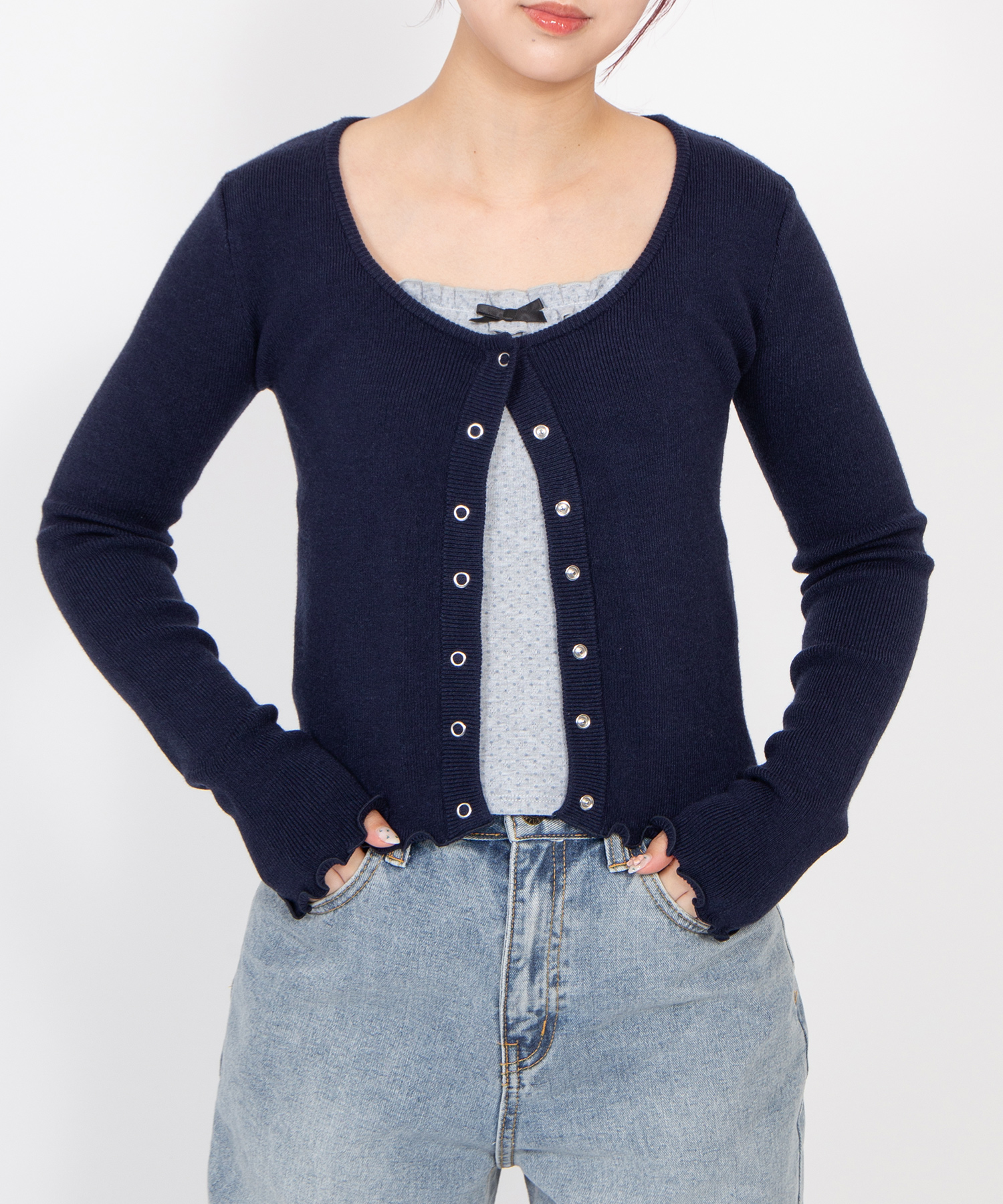 ドットキャミセットカーディガン[商品：PN26SS-019] - PUNYUS Online