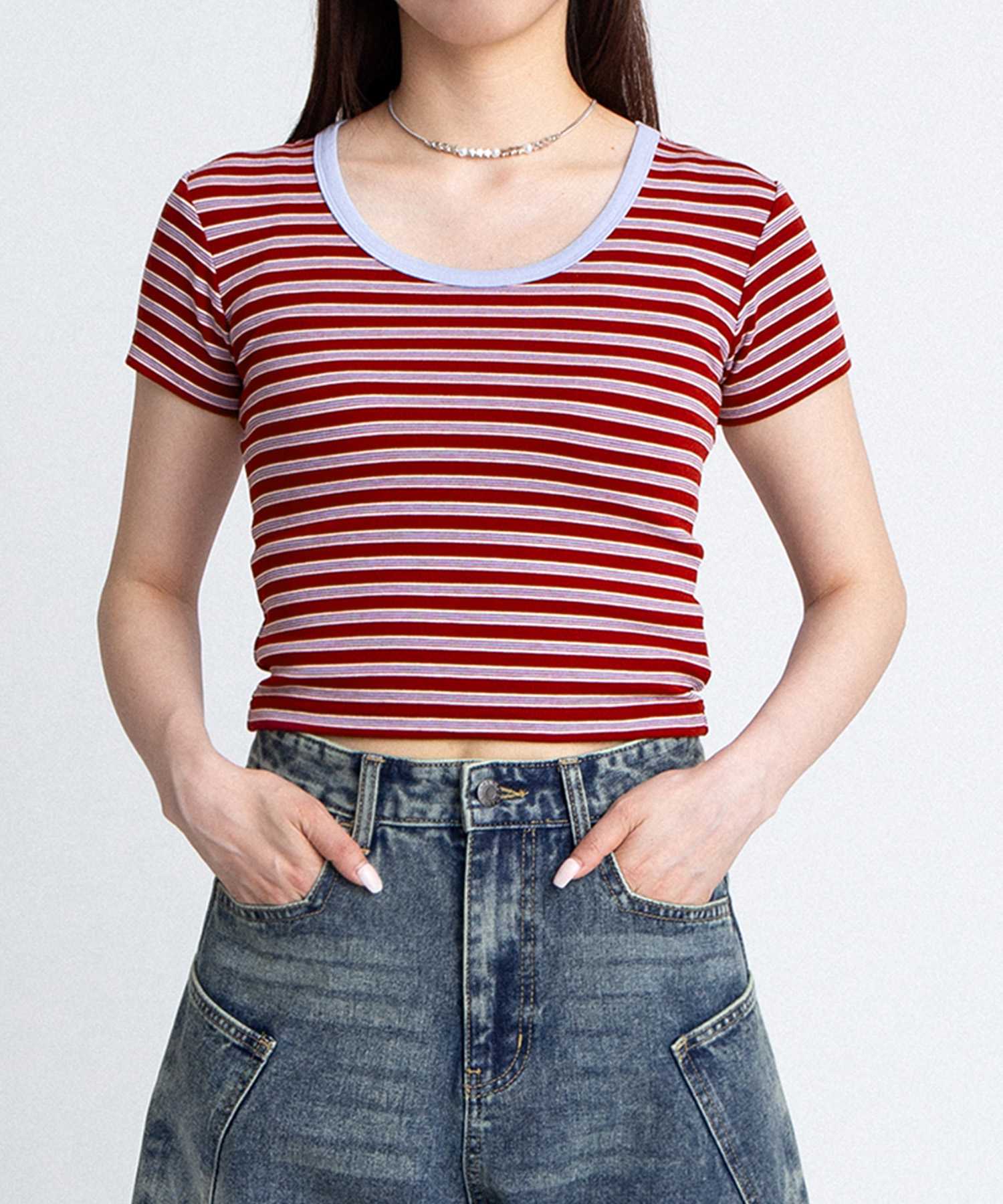 26ss HUMAN MADE ボーダートップス　Ｍサイズ ボーダーUネックトップス[商品：PN26SS-026] - PUNYUS Online Store