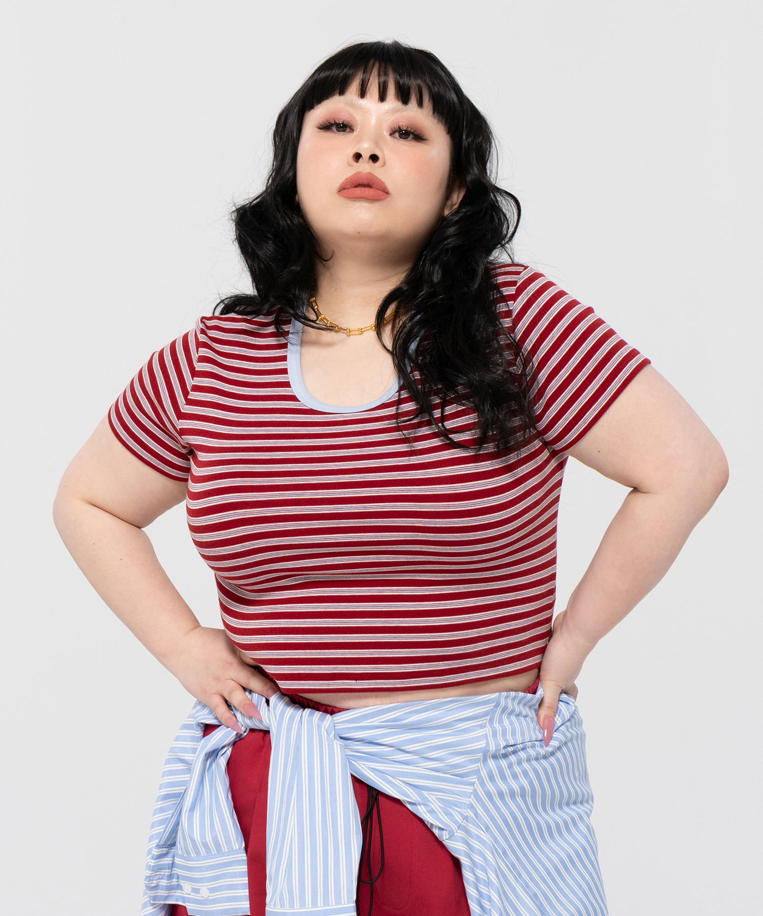 ボーダーUネックトップス[商品：PN26SS-026] - PUNYUS Online Store