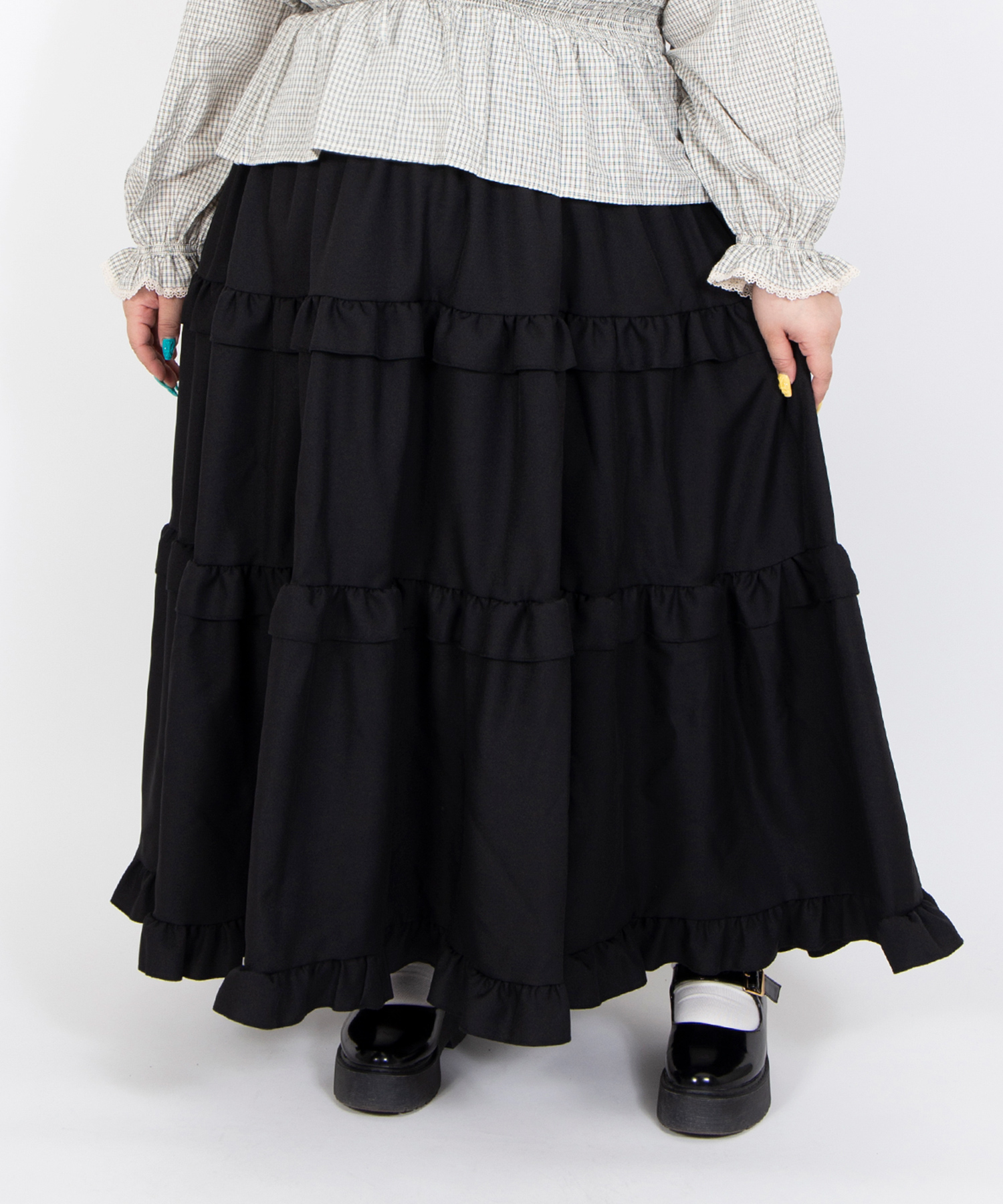 フリルティアードロングスカート[商品：PN26SS-027] - PUNYUS Online