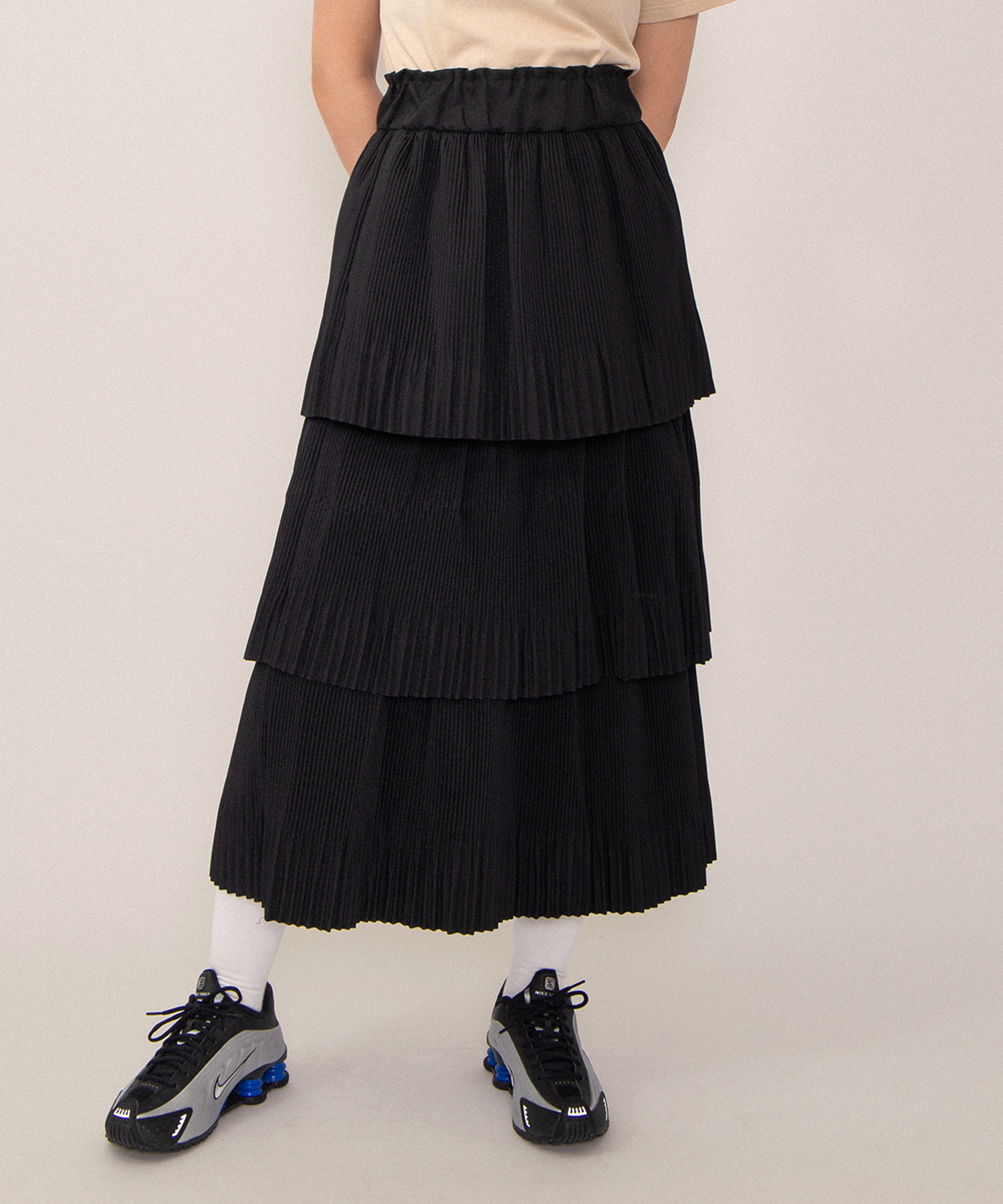 フーディニ　ロングスカート プリーツティアードロングスカート[商品：PN26SS-028] - PUNYUS Online