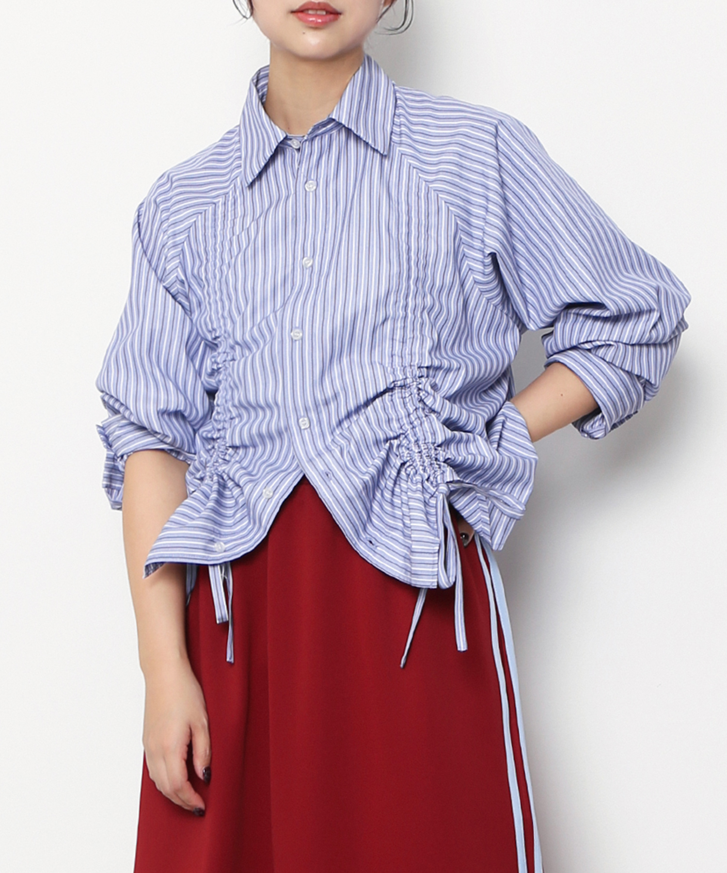 ANIECA ドロストストライプシャツ ドロストストライプシャツ[商品：PN26SS-029] - PUNYUS Online Store