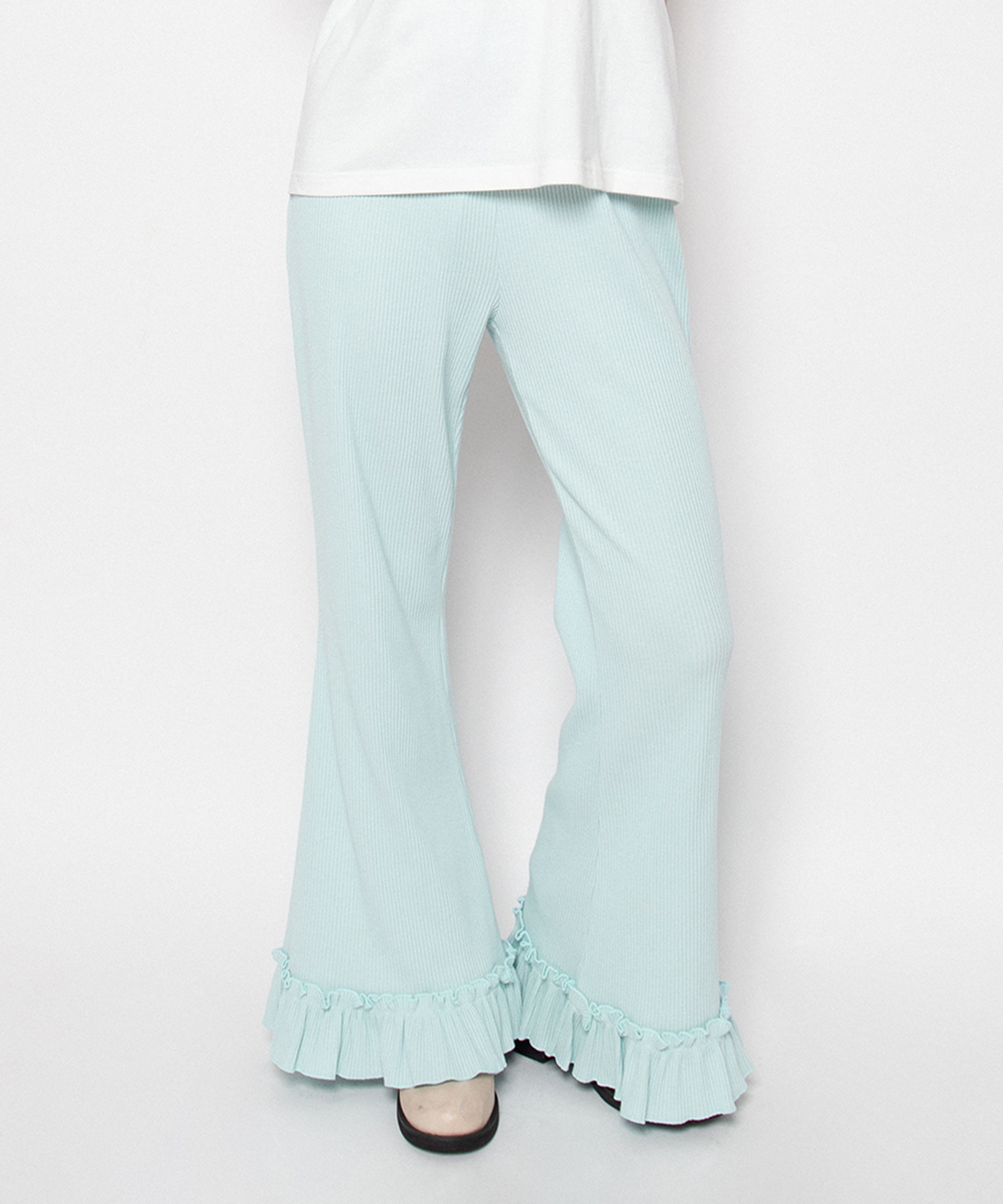 リブフレアフリルパンツ[商品：PN26SS-034] - PUNYUS Online Store