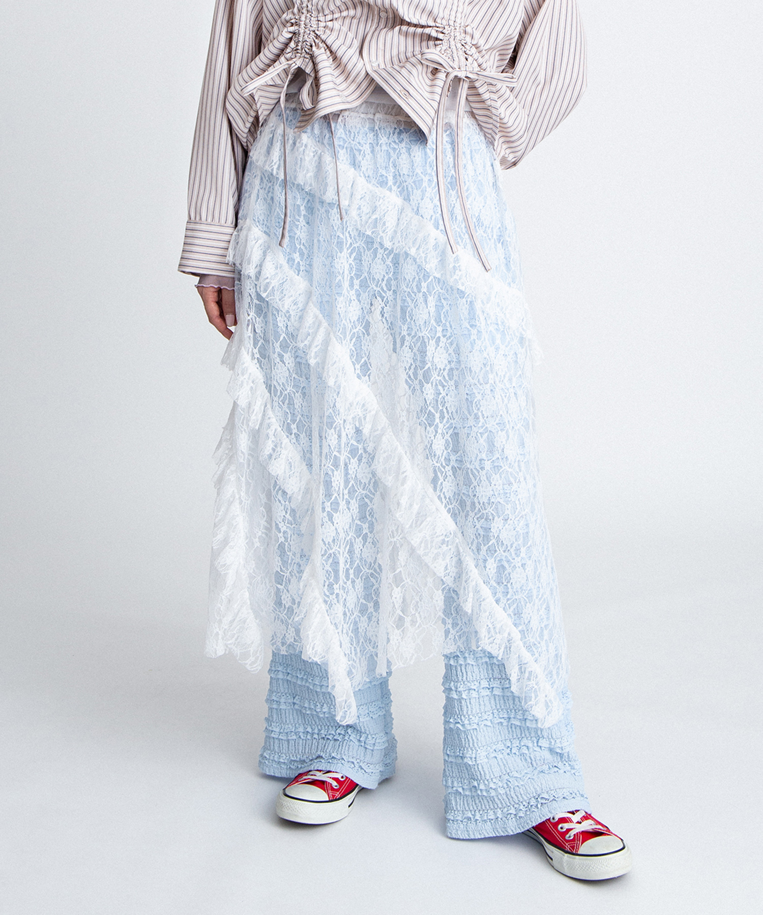 レースレイヤードスカート[商品：PN26SS-051] - PUNYUS Online Store
