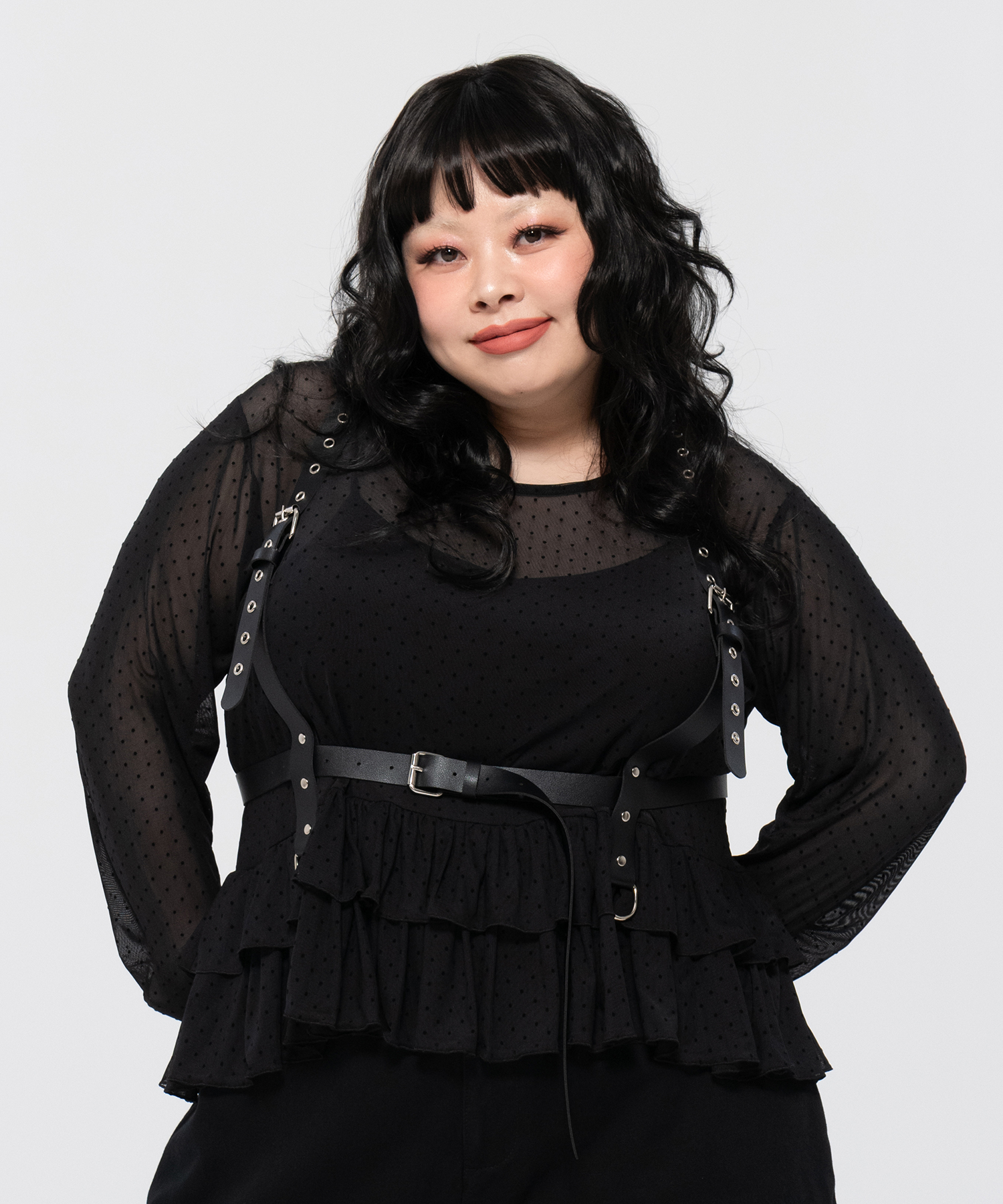 キャミセットドットフリルシアートップス[商品：PN26SS-087] - PUNYUS