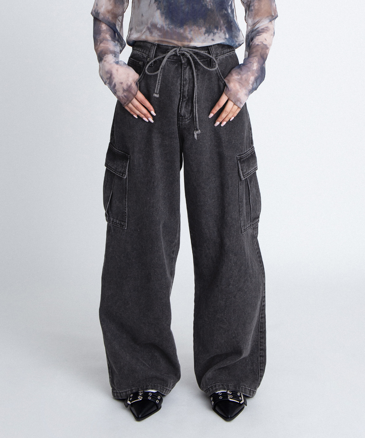 ぽこ様 デニム 32黒 カーゴデニムパンツ[商品：PN26T-004] - PUNYUS Online Store / 公式通販